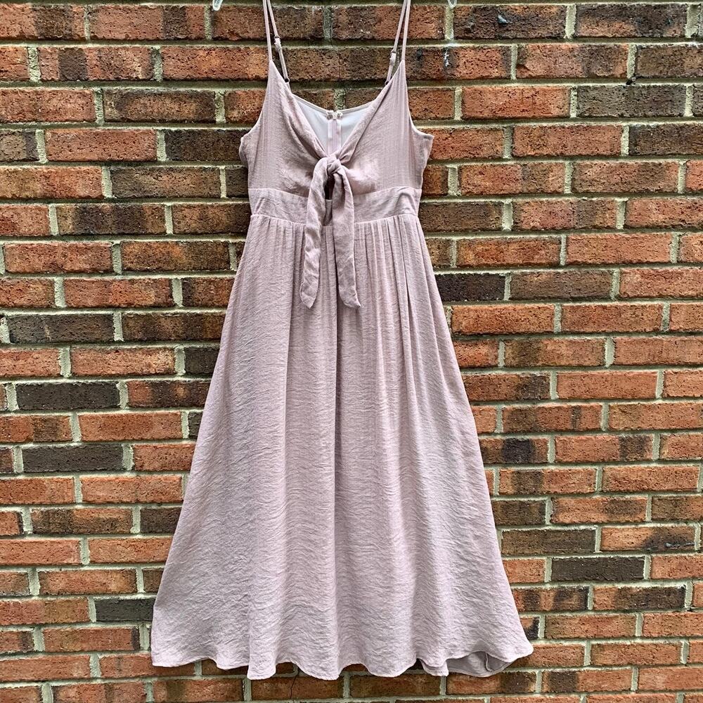 Listicle Front Tie Cutout Maxi Dress Mauve Adjustable Straps NEW Size M - Picture 3 of 12